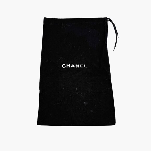 Chanel CC Cap Toe Ballet Flats Size 38 US 7-7.5 Black Silver Metallic Logo Bow - Picture 2 of 15